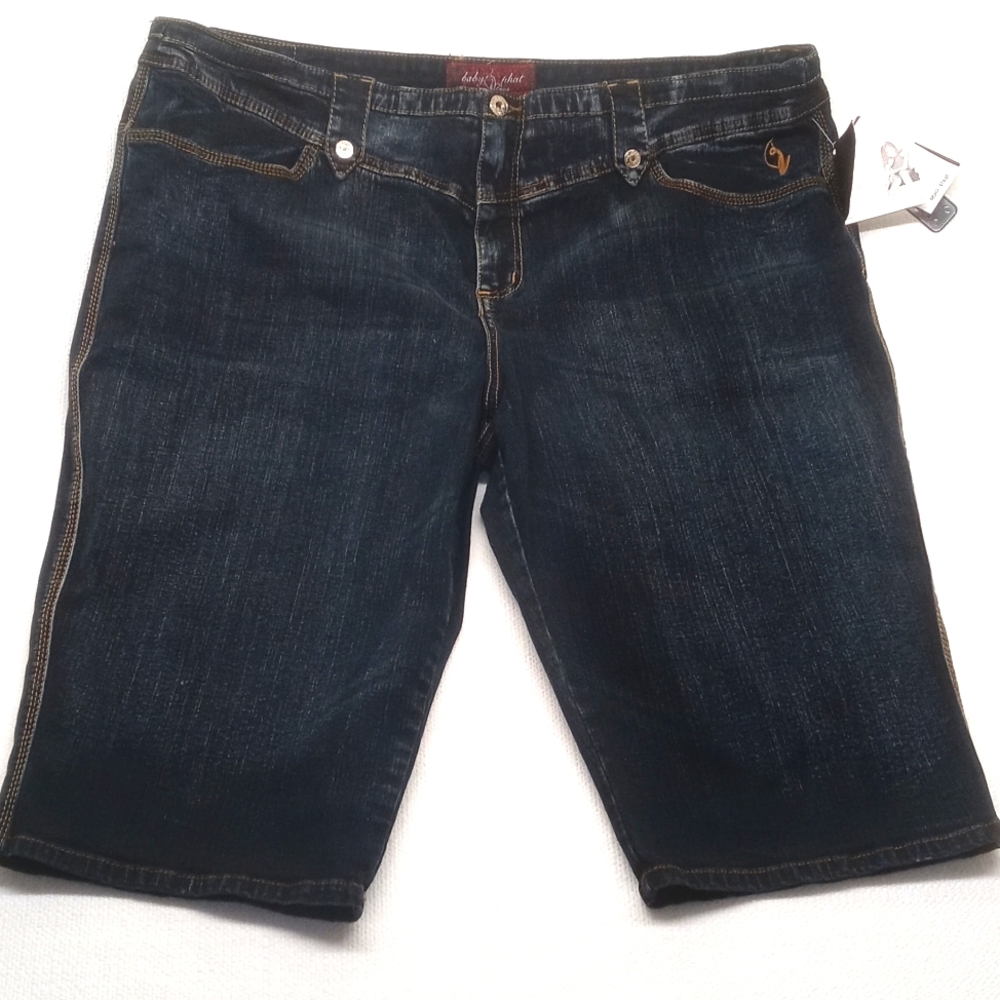 New Vintage Y2K Baby Phat Capri Plus Size Dark Denim Jean